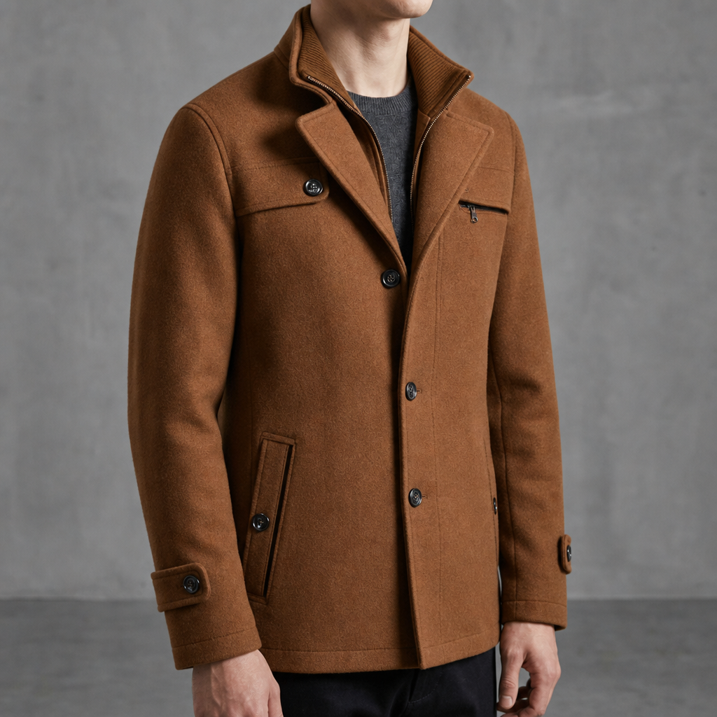 Nolan | Modica Mid-Length Wool Pea Coat