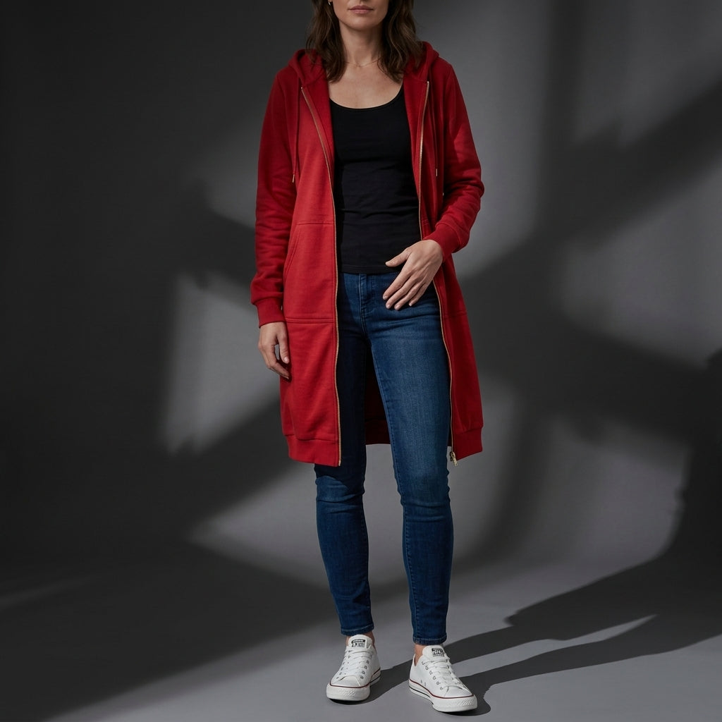 Nora | Folegandros Longline Zip Hoodie