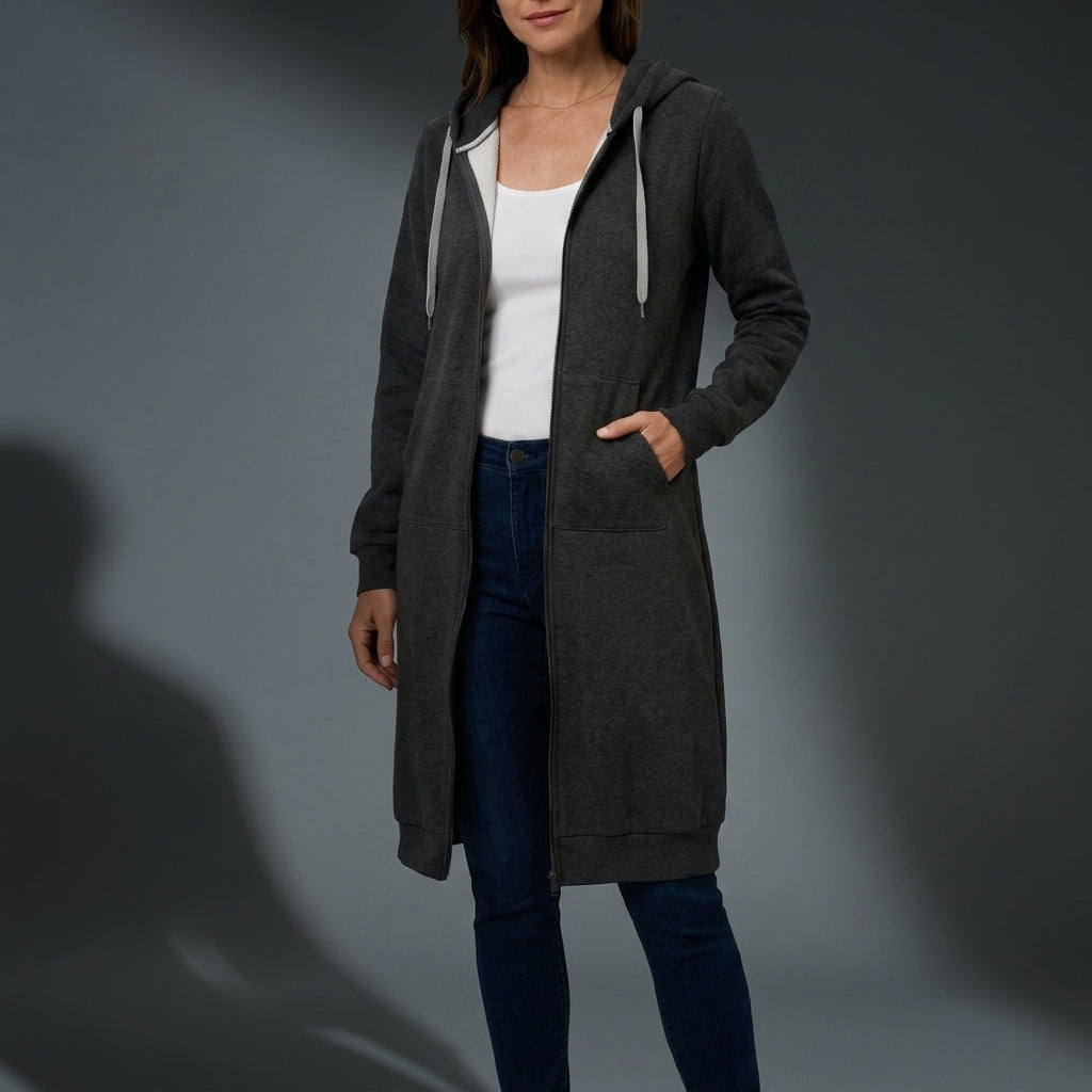 Nora | Folegandros Longline Zip Hoodie