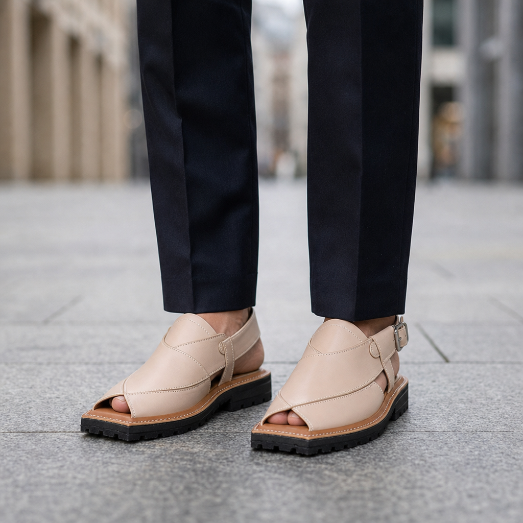 Oliver | Ceret Rugged Leather Peshawari Sandals