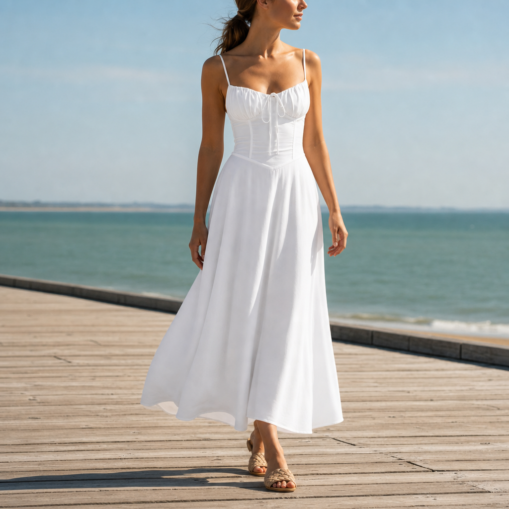 Olivia | Hondarribia Corset Bodice Maxi Dress