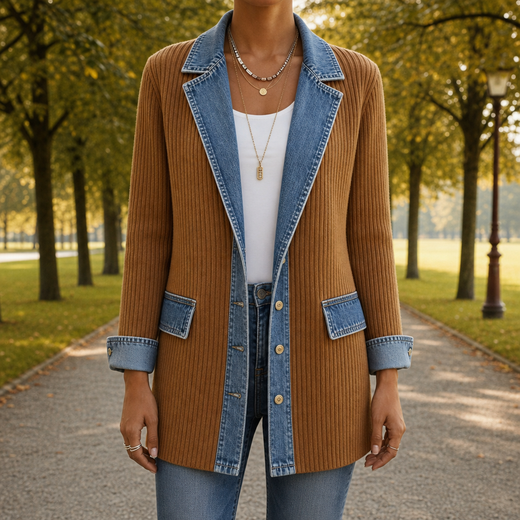 Olivia | Skyros Denim Knit Hybrid Jacket
