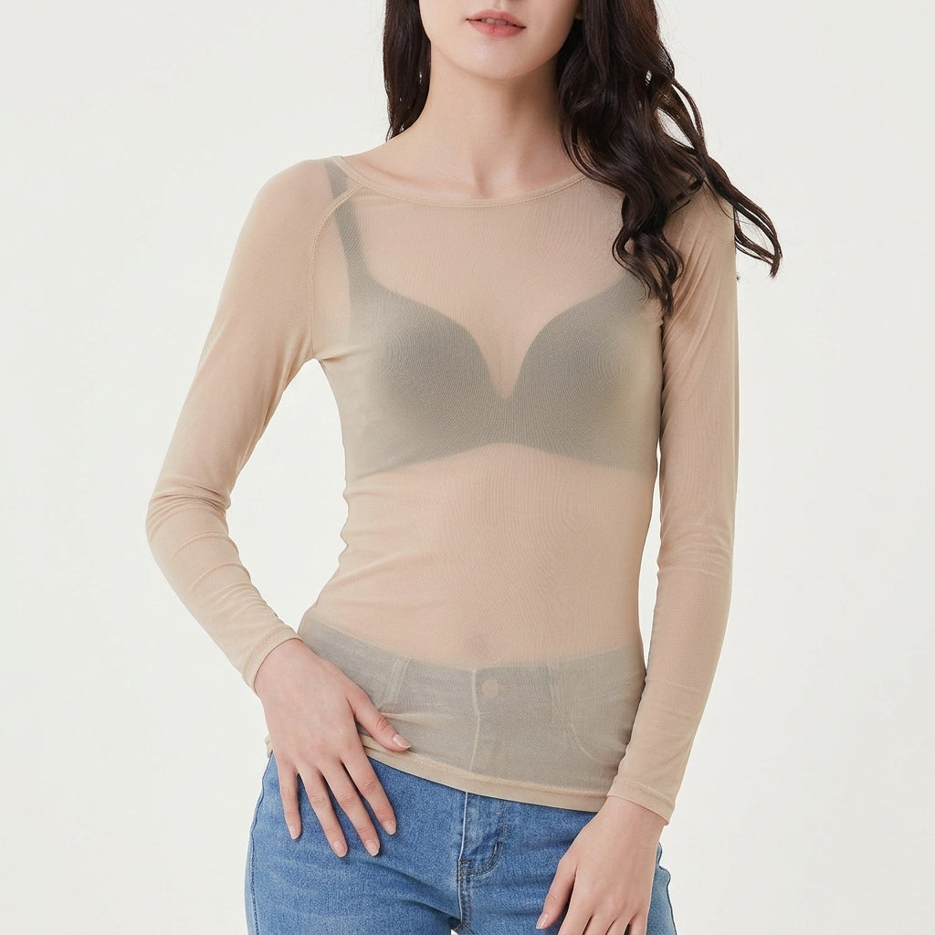 Olivia | Taormina Sheer Mesh Long Sleeve Top