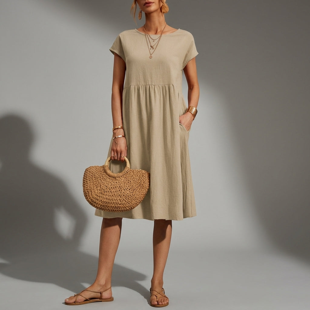 Penelope | Breezy Cap-Sleeve Midi Dress