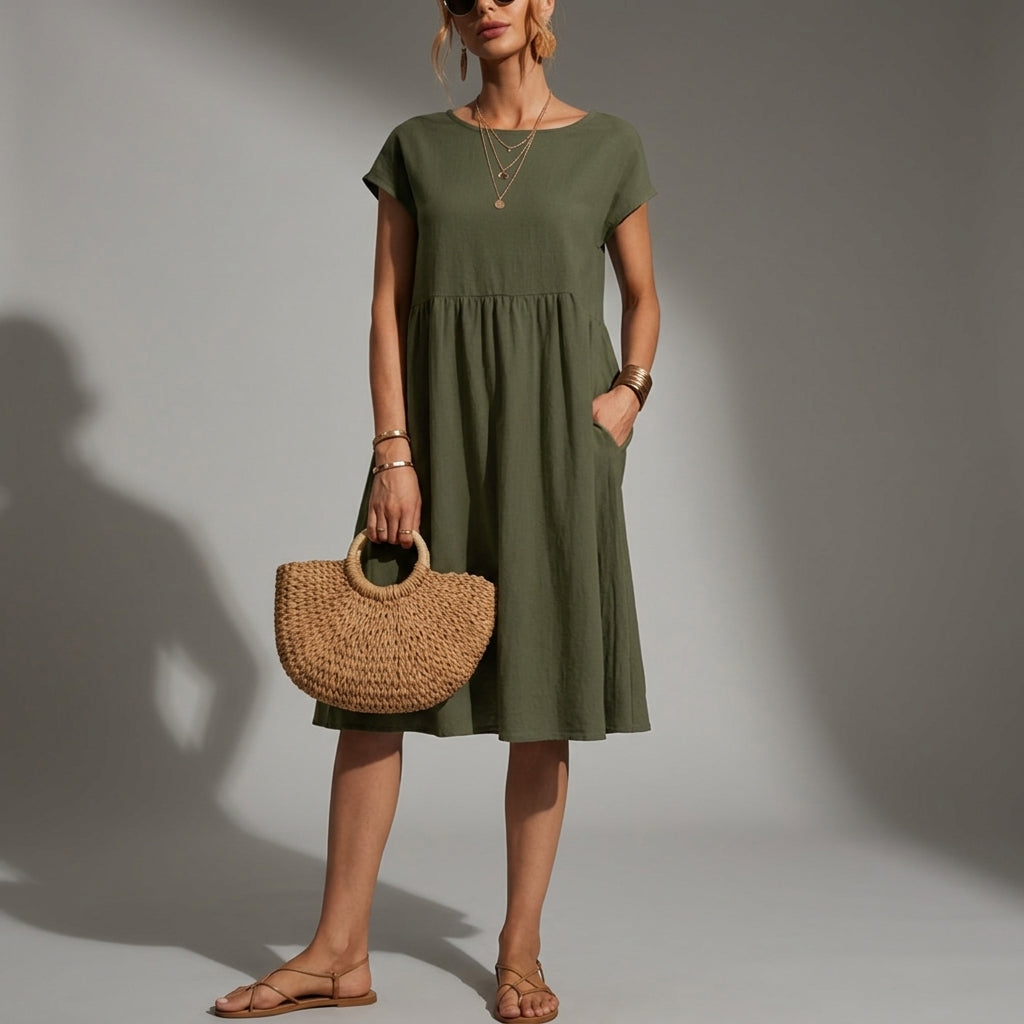 Penelope | Breezy Cap-Sleeve Midi Dress