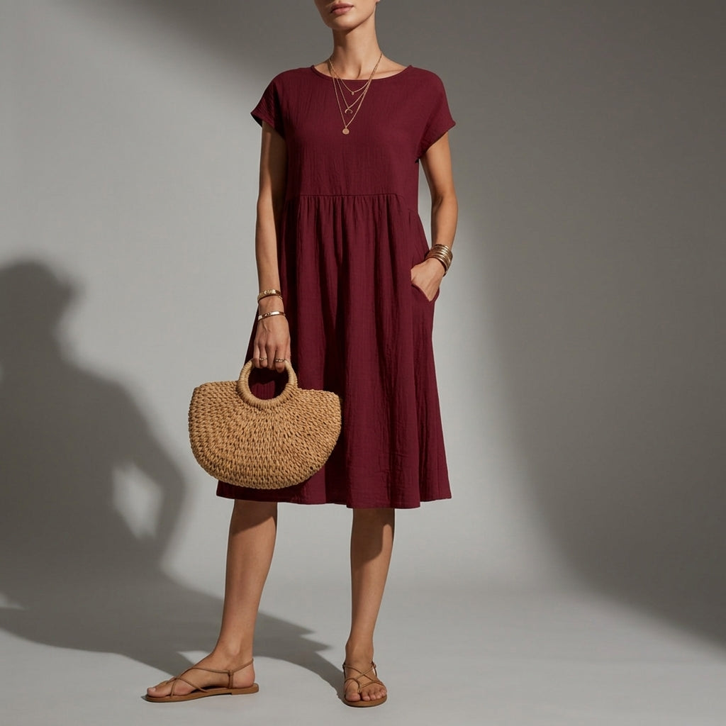 Penelope | Breezy Cap-Sleeve Midi Dress