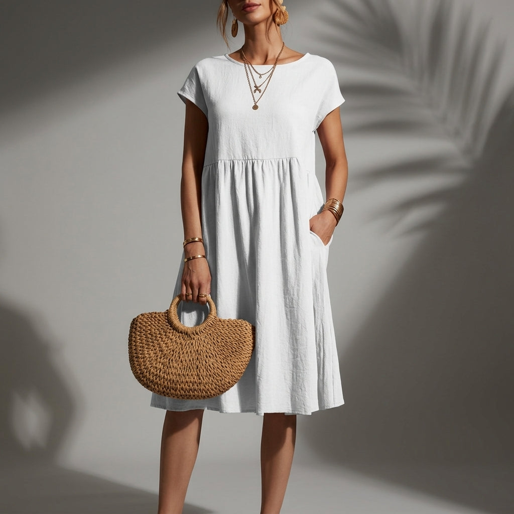Penelope | Breezy Cap-Sleeve Midi Dress