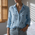 Powder Blue Bird Print