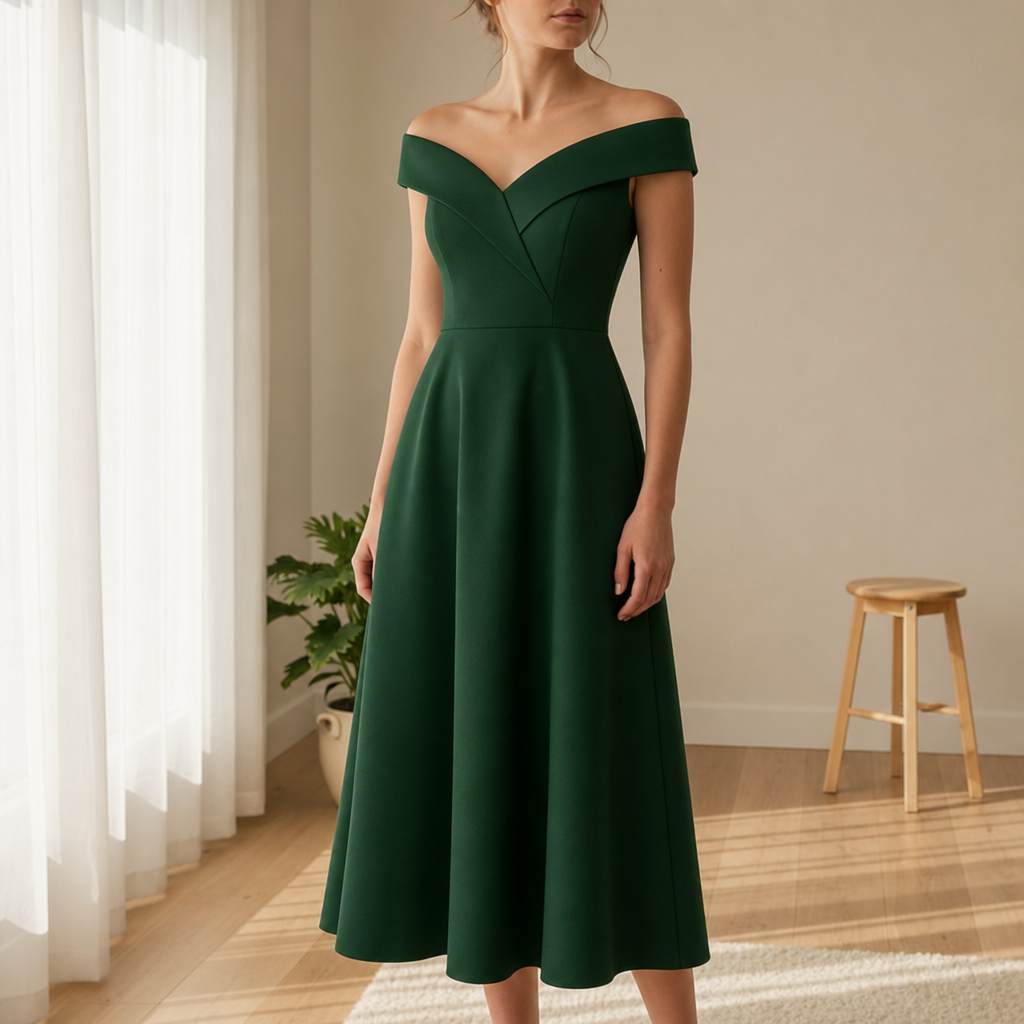 Piper | Poros Off-Shoulder Midi Dress