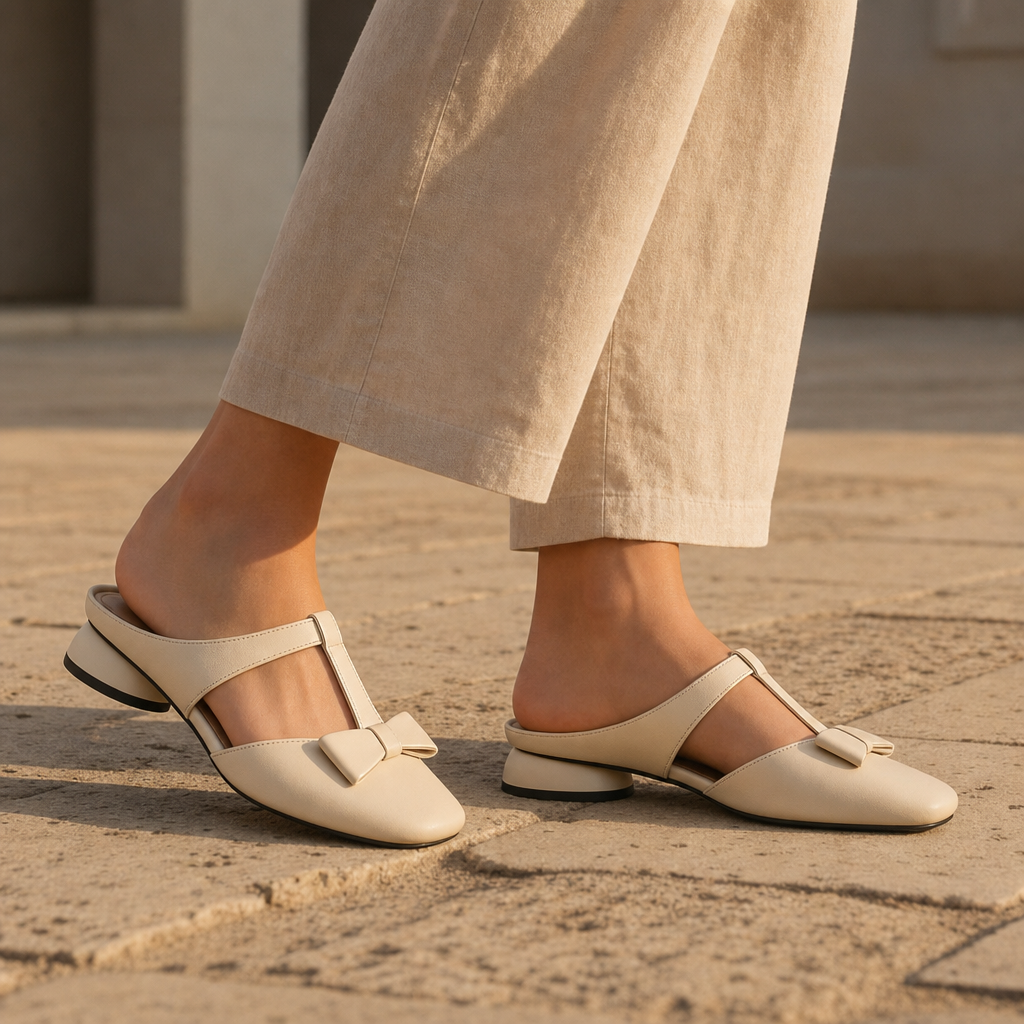Riley | Collioure Bow T-Strap Mules