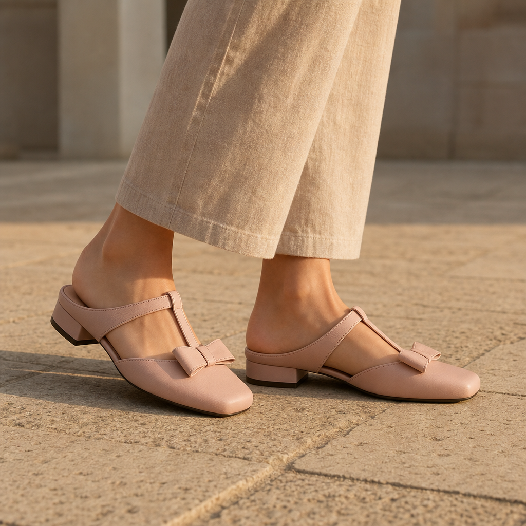 Riley | Collioure Bow T-Strap Mules