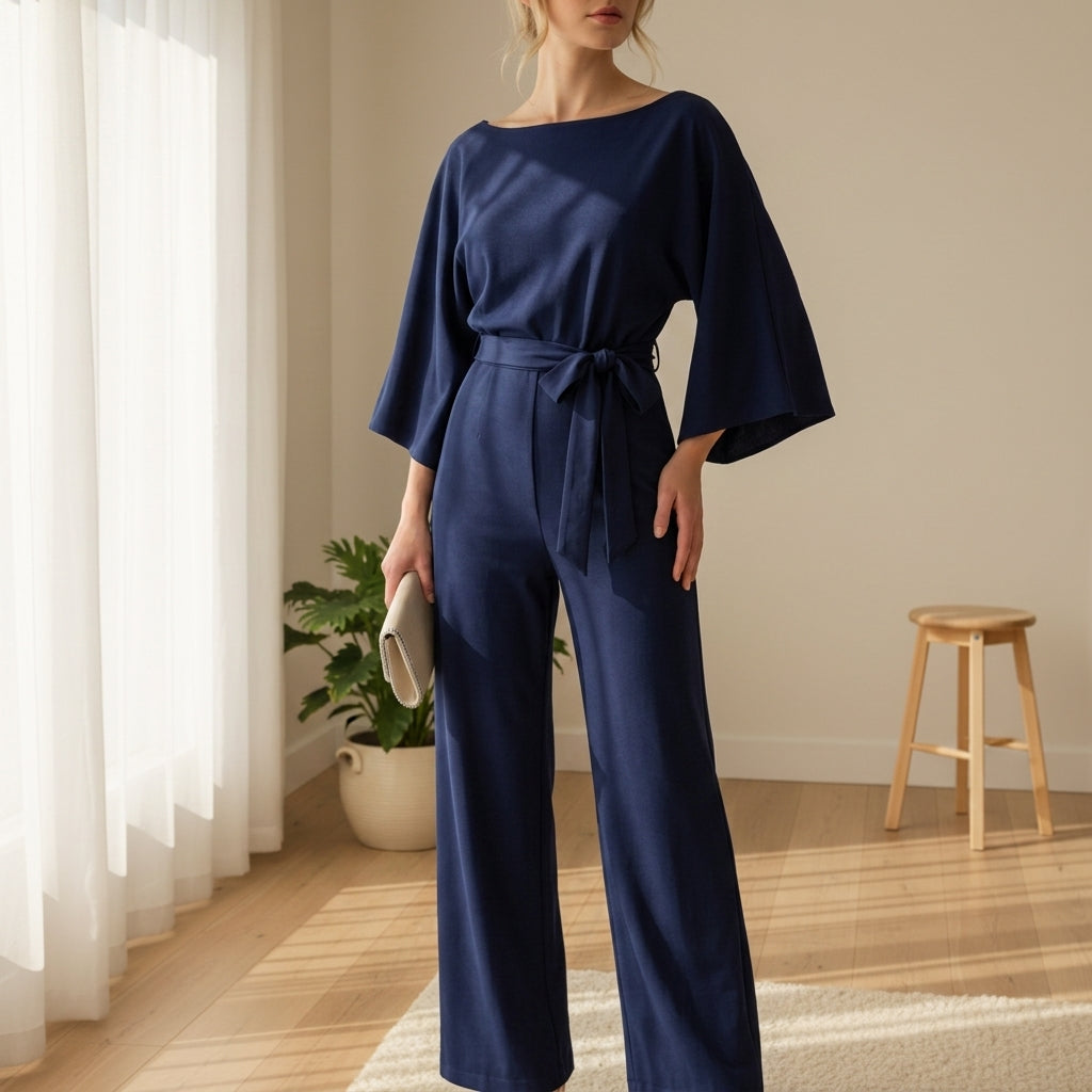 Riley | Marsaxlokk Belted Batwing Jumpsuit