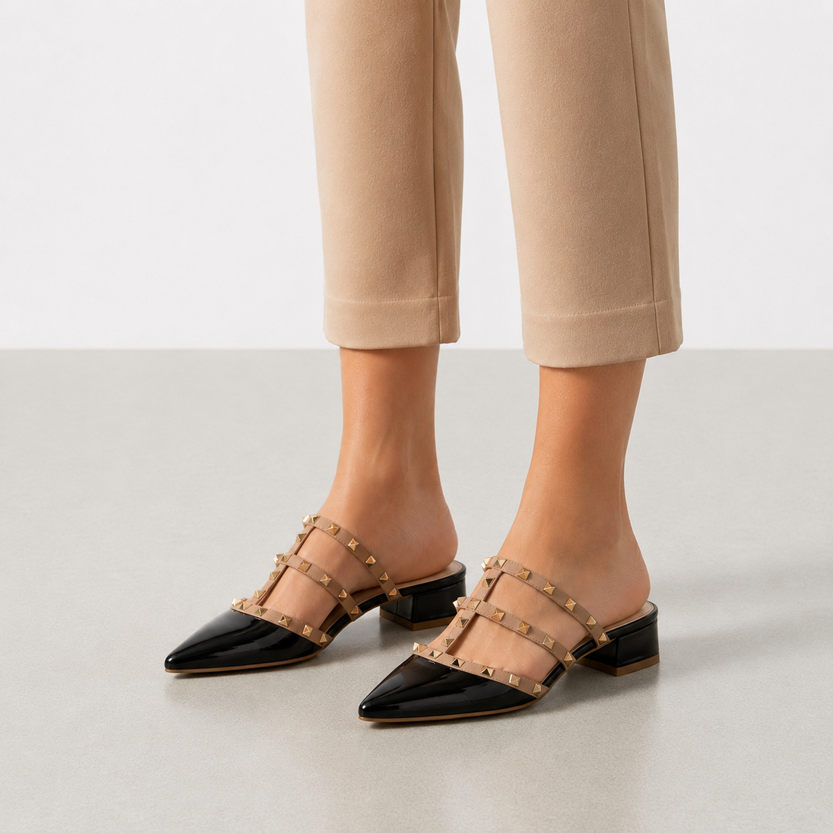Riley | Obidos Studded Patent Mules
