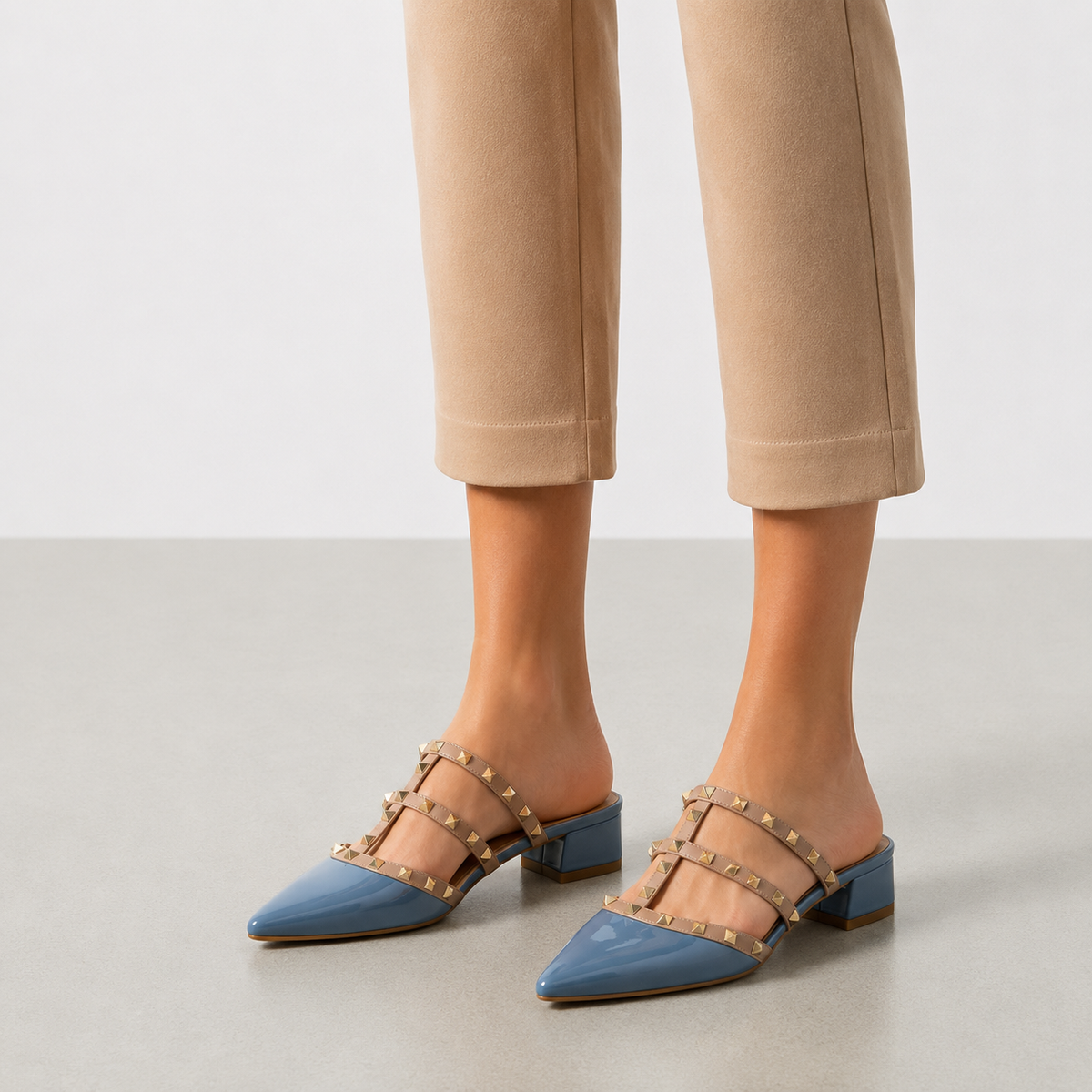 Riley | Obidos Studded Patent Mules