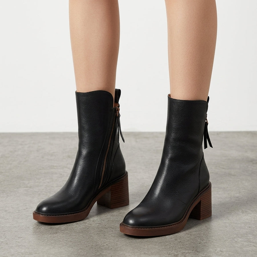 Riley | Verso Side-Zip Block-Heel Ankle Boot