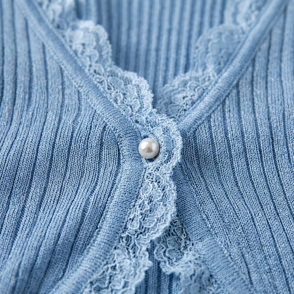 Ruby | Bervienne Lace Trim Open Cardigan