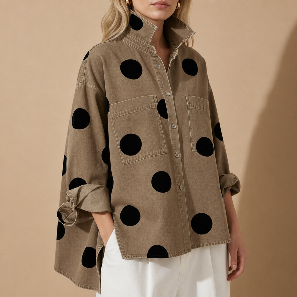 Ruby | Ios Polka Dot Denim Shirt
