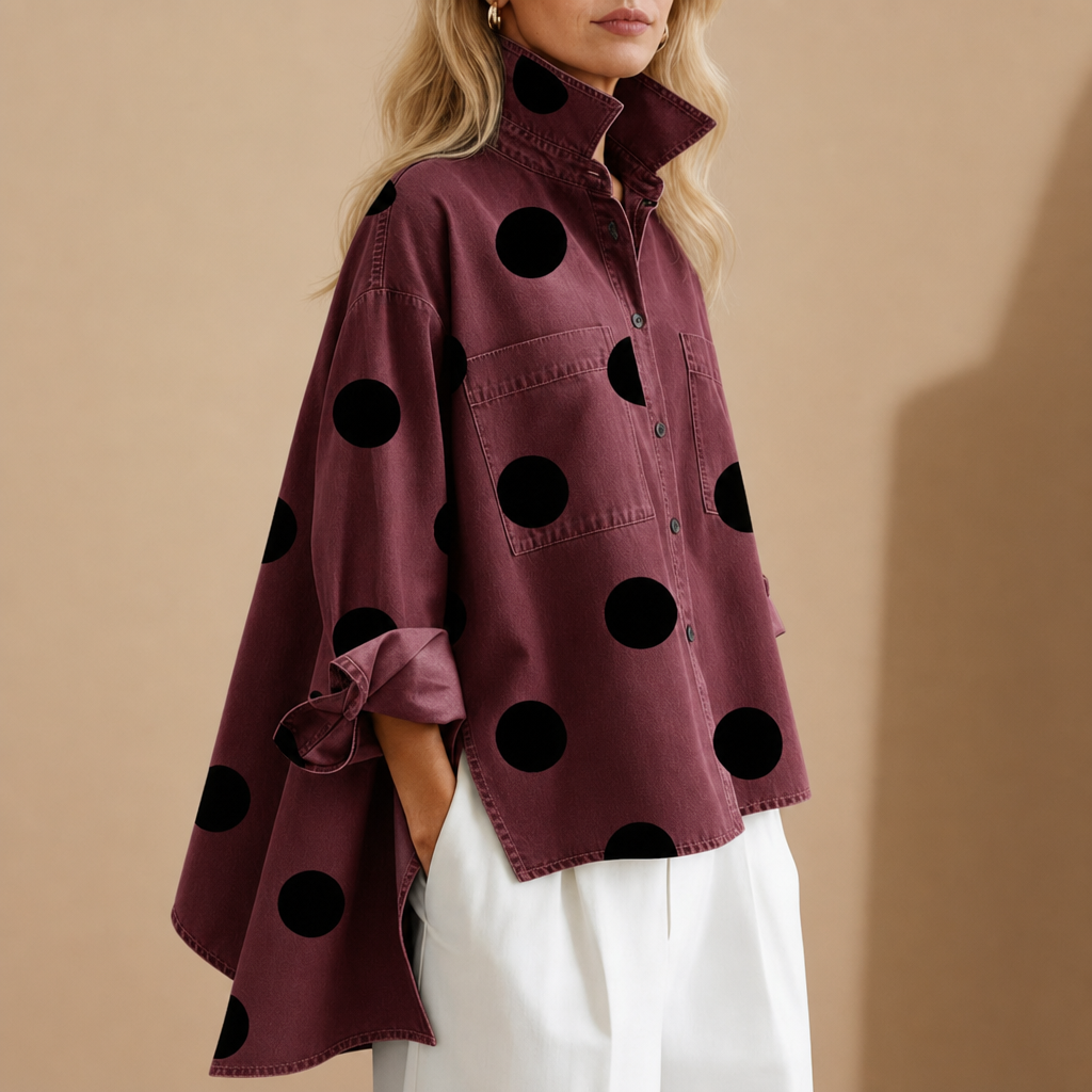 Ruby | Ios Polka Dot Denim Shirt