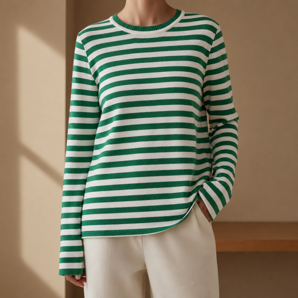 Ruby | Naxos Striped Knit Long-Sleeve Top