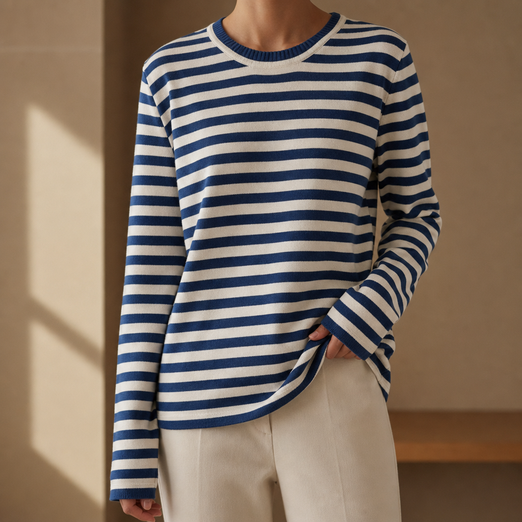 Ruby | Naxos Striped Knit Long-Sleeve Top