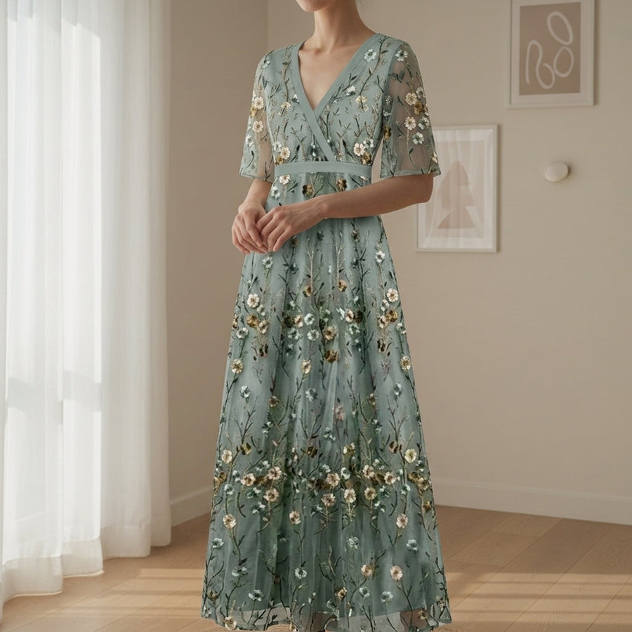 Ruby | Tivoli Floral Embroidered Maxi Dress