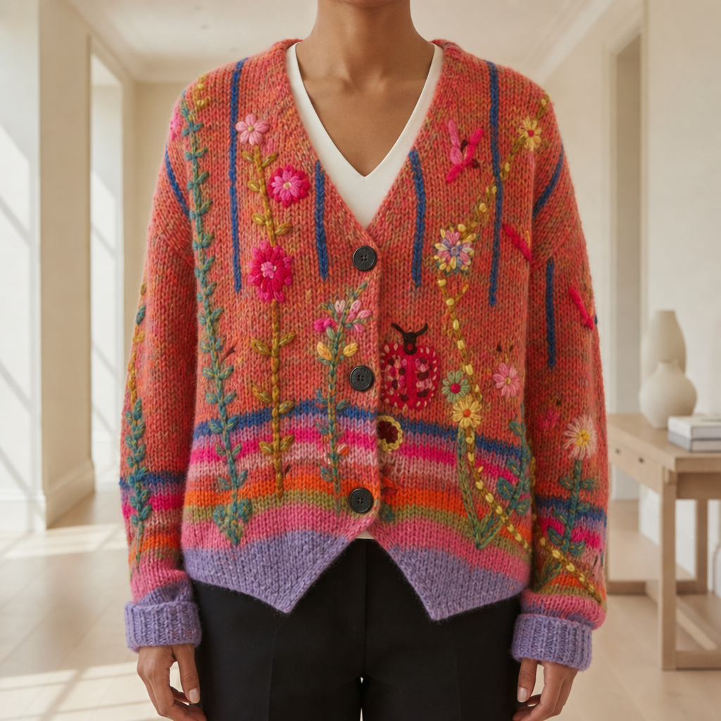 Ruby | Trani Floral Embroidered Cardigan