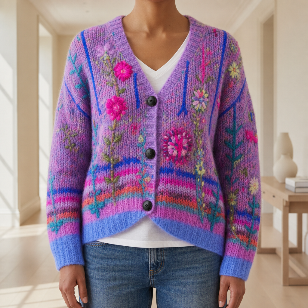Ruby | Trani Floral Embroidered Cardigan