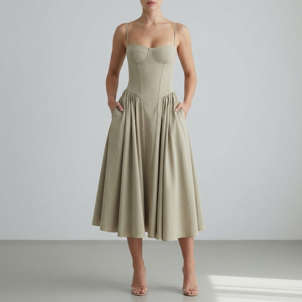 Sadie | Pollensa Bustier Midi Dress