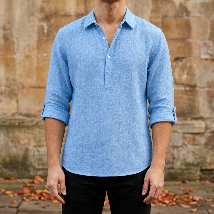 Samuel | Vieste Linen Henley Shirt