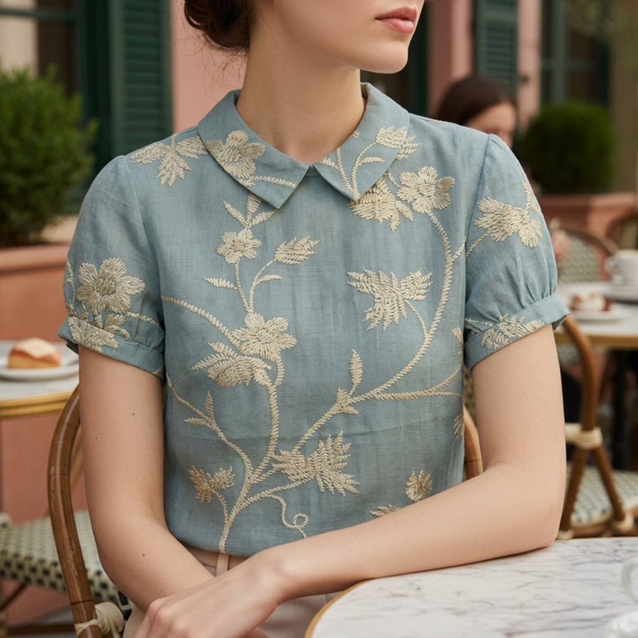 Sarah | Verona Floral Collar Blouse