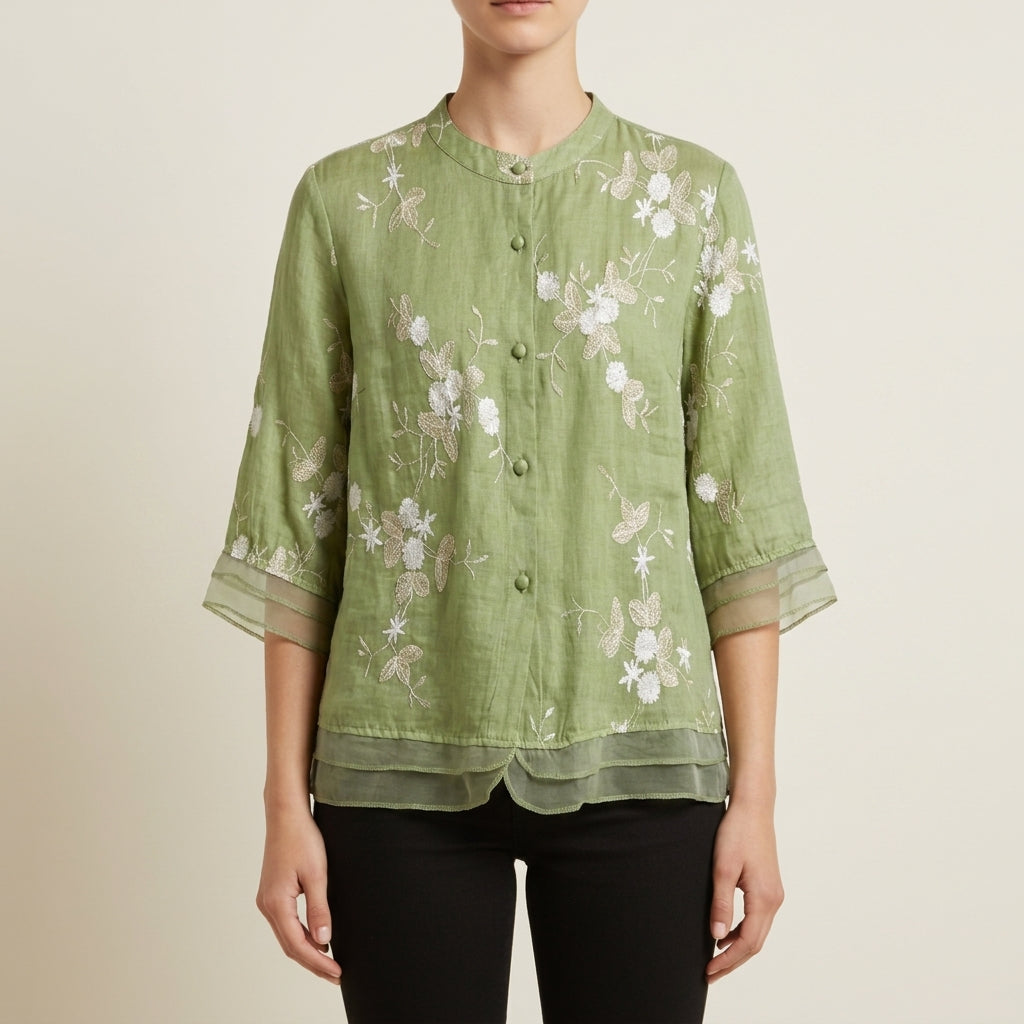 Savannah | Formentor Floral Embroidered Blouse