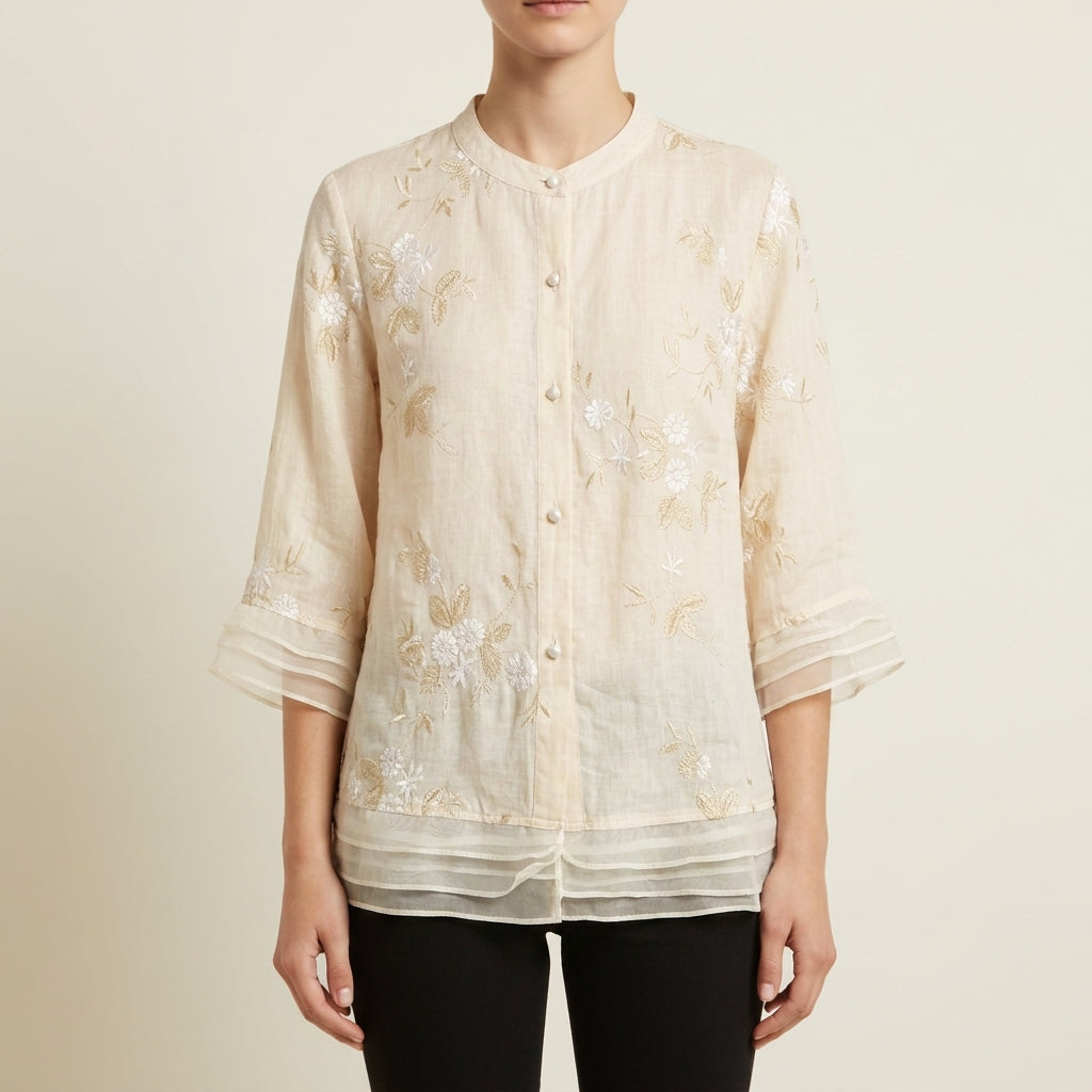 Savannah | Formentor Floral Embroidered Blouse