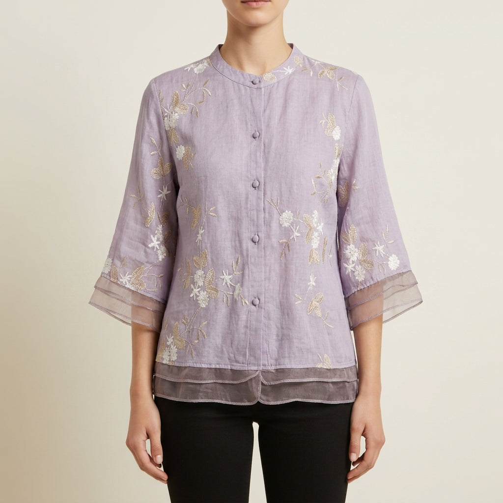 Savannah | Formentor Floral Embroidered Blouse