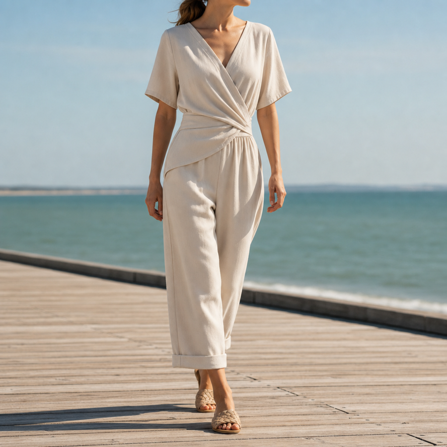 Savannah | Vieste Wrap Front Jumpsuit