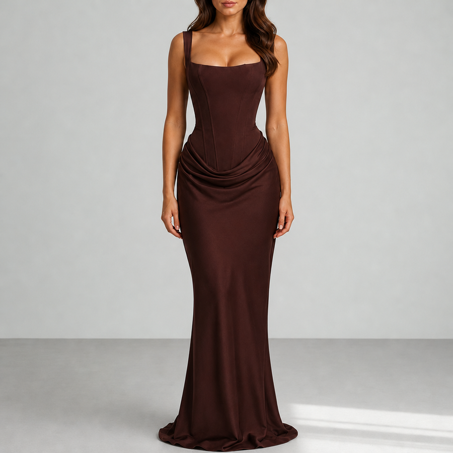 Scarlett | Birgu Ruched Corset Maxi Dress