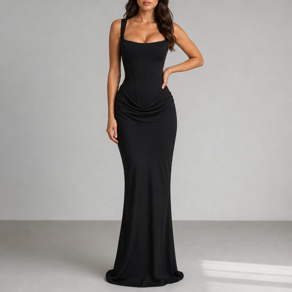 Scarlett | Birgu Ruched Corset Maxi Dress