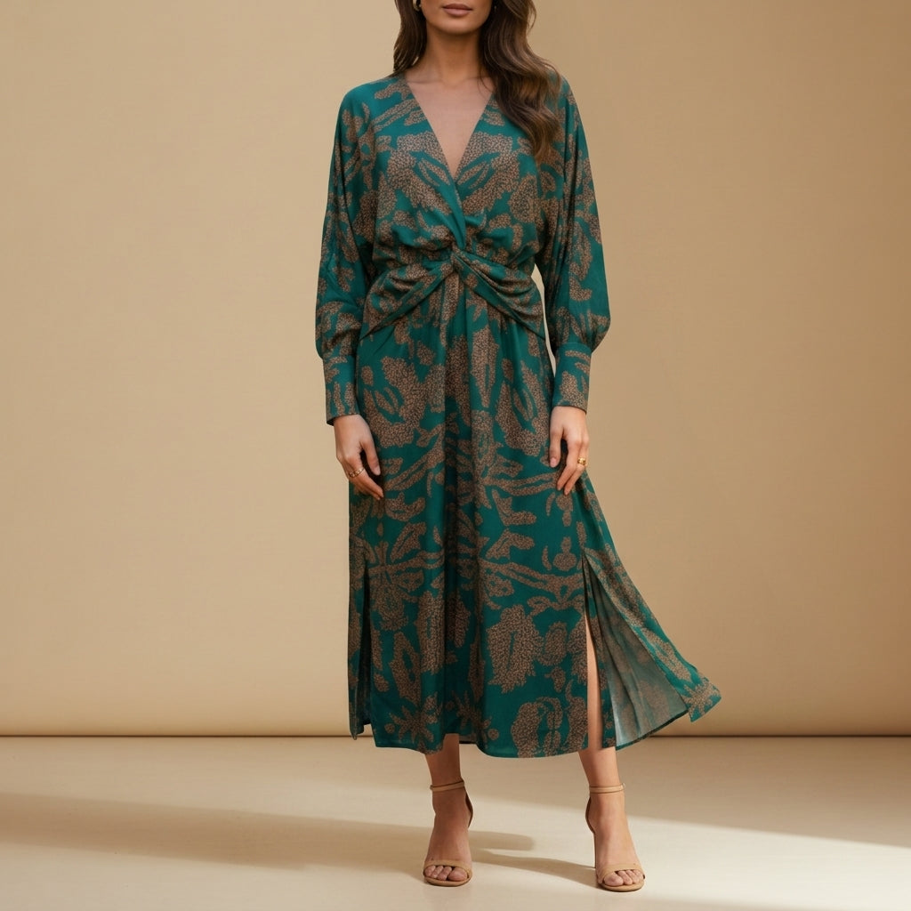 Scarlett | Grasse Twist Front Midi Dress