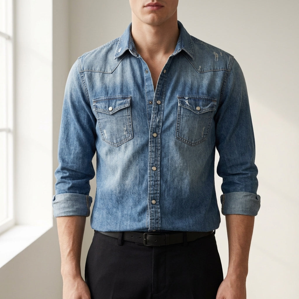 Sebastian | Como Slim Fit Denim Shirt