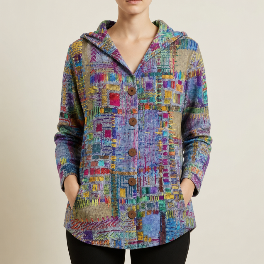 Sophia | Beaulieu Abstract Hooded Cardigan