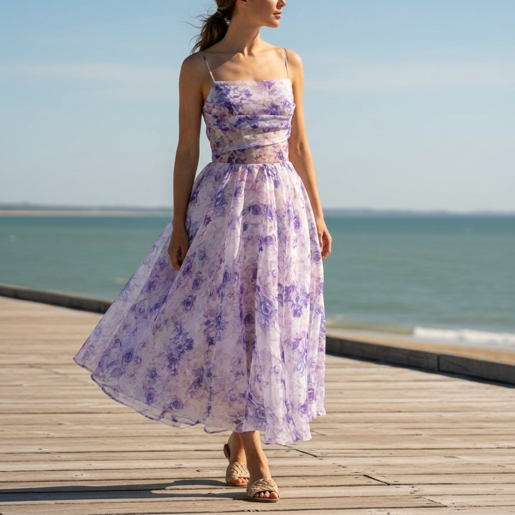 Sophia | Pylos Floral A-Line Midi Dress