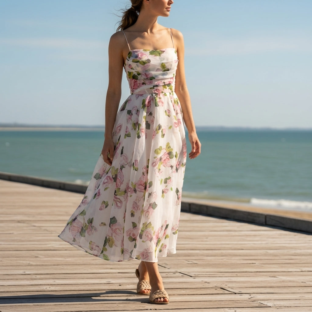 Sophia | Pylos Floral A-Line Midi Dress