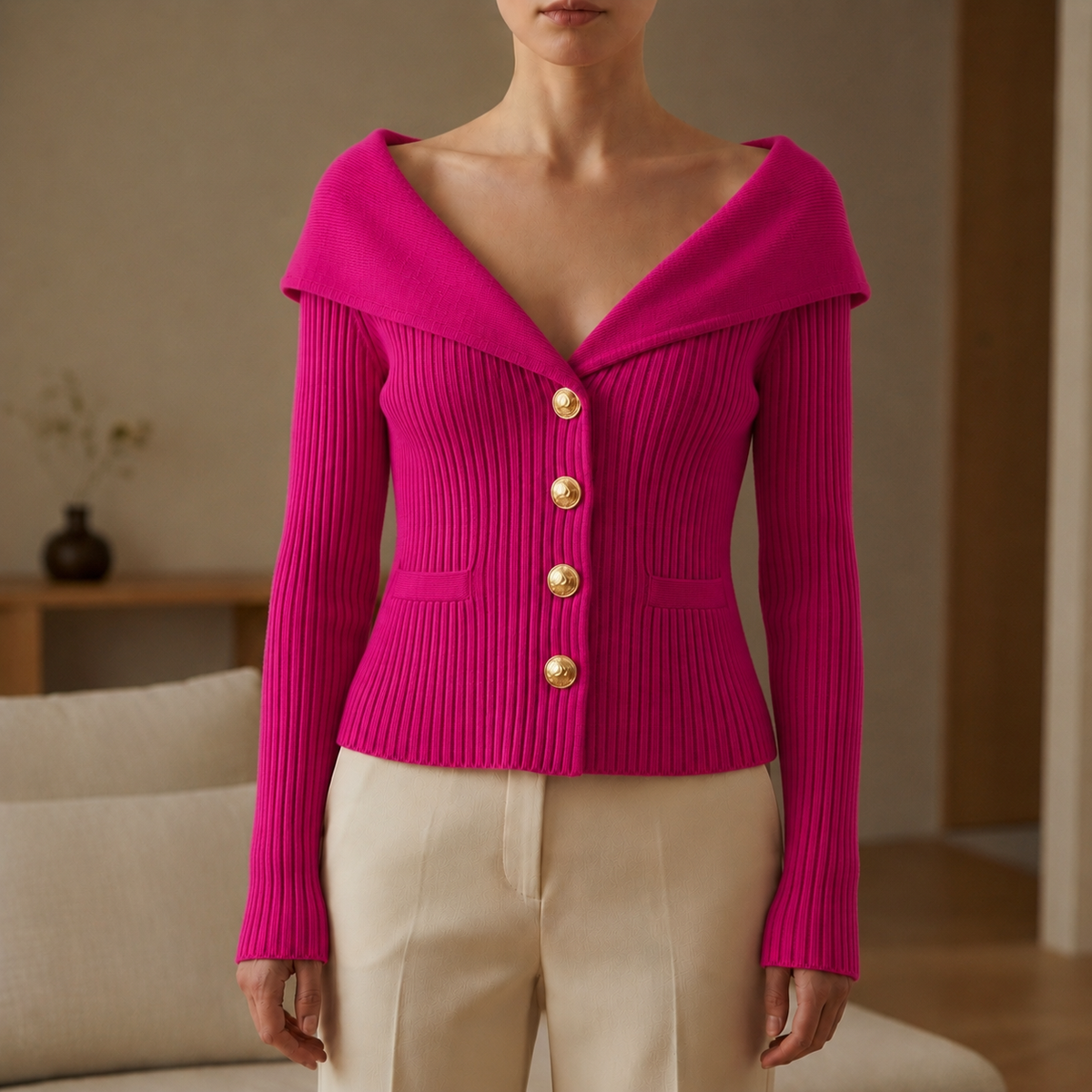 Sophie | Bergamo Ribbed Knit Cardigan