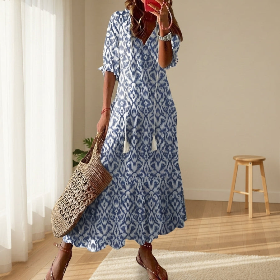 Sophie | Cortina Tassel Tie Front Boho Maxi Dress