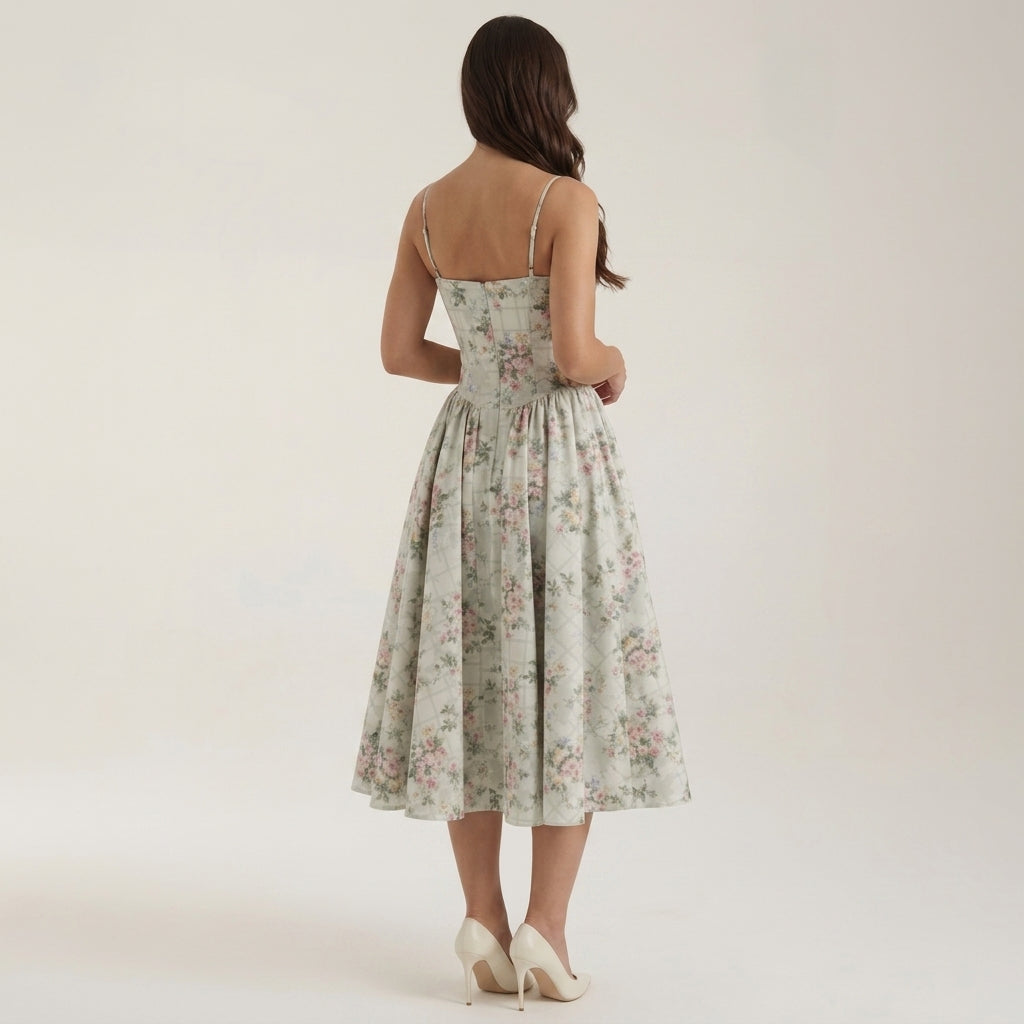 Sophie | Ravello Floral Corset Midi Dress