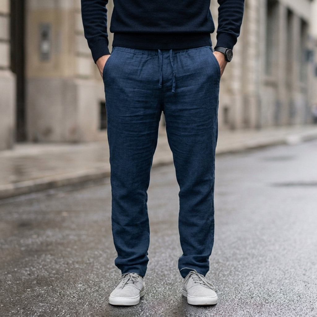 Theodore | Beziers Linen Drawstring Trousers