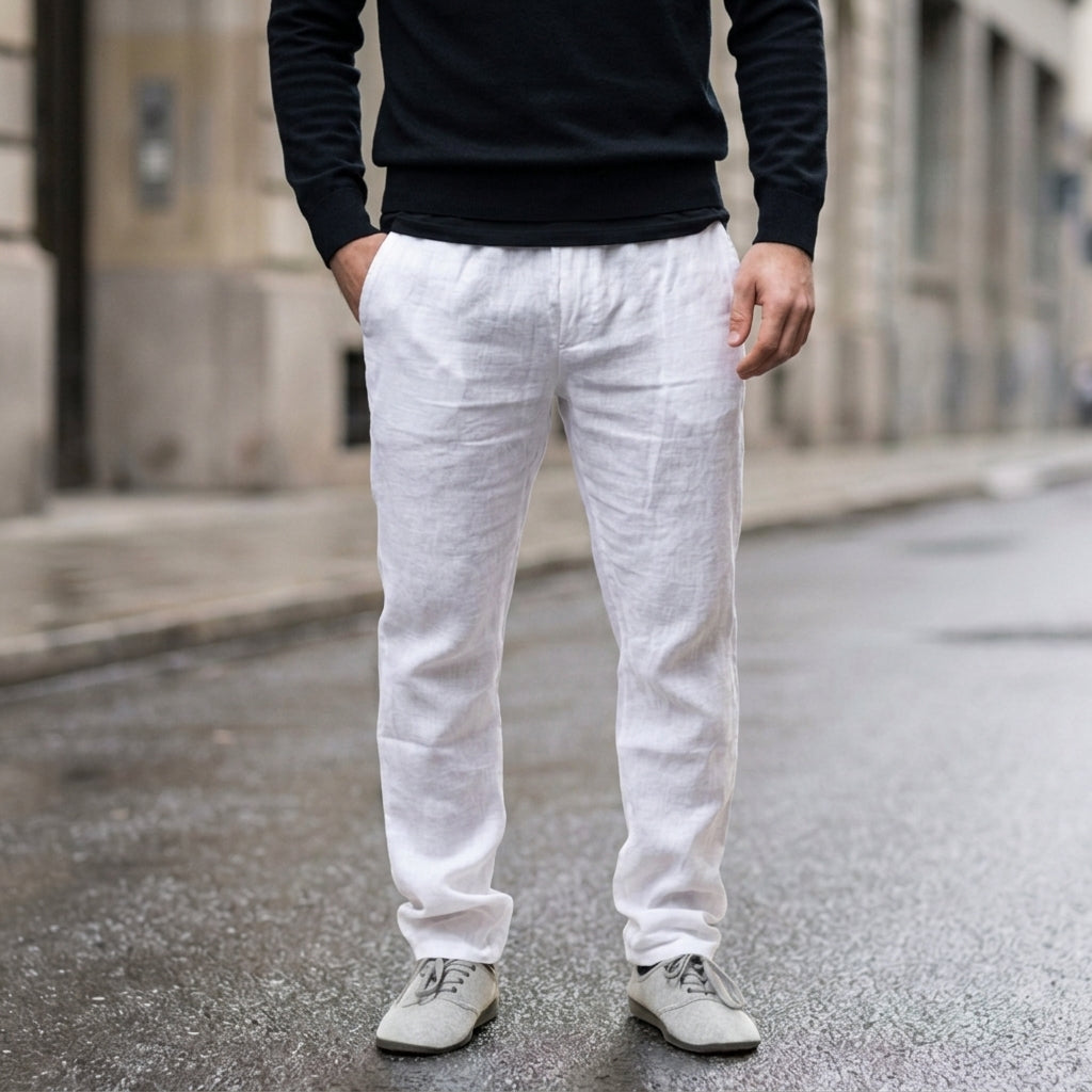 Theodore | Beziers Linen Drawstring Trousers