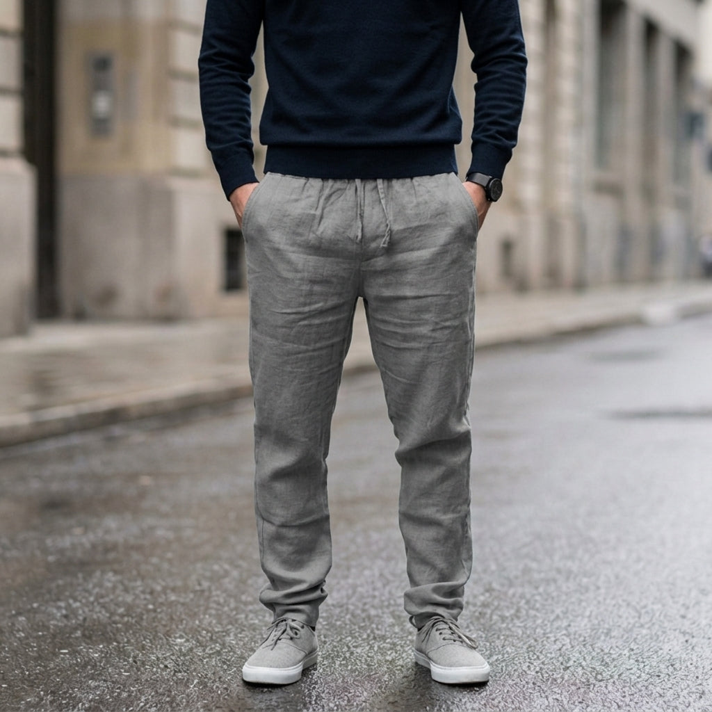 Theodore | Beziers Linen Drawstring Trousers