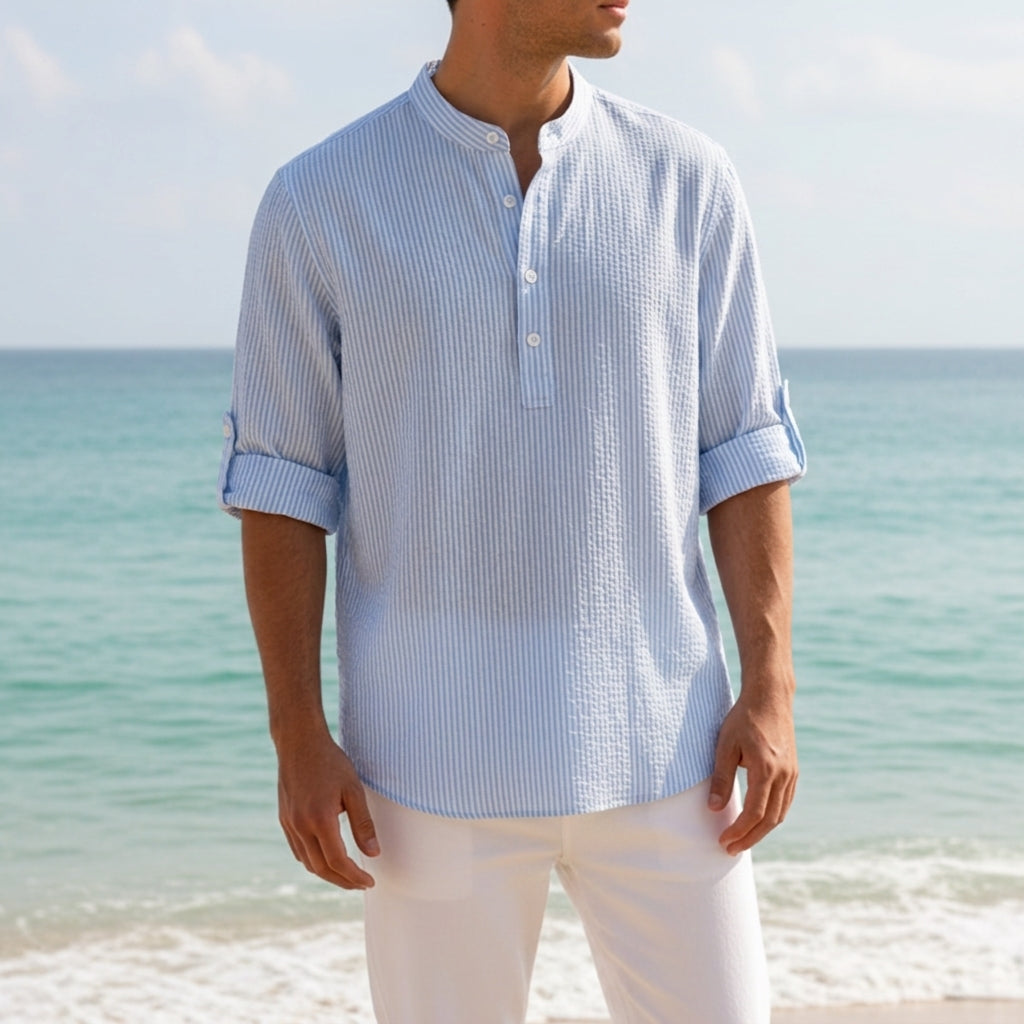 Thomas | Minorca Roll-Tab Linen Shirt