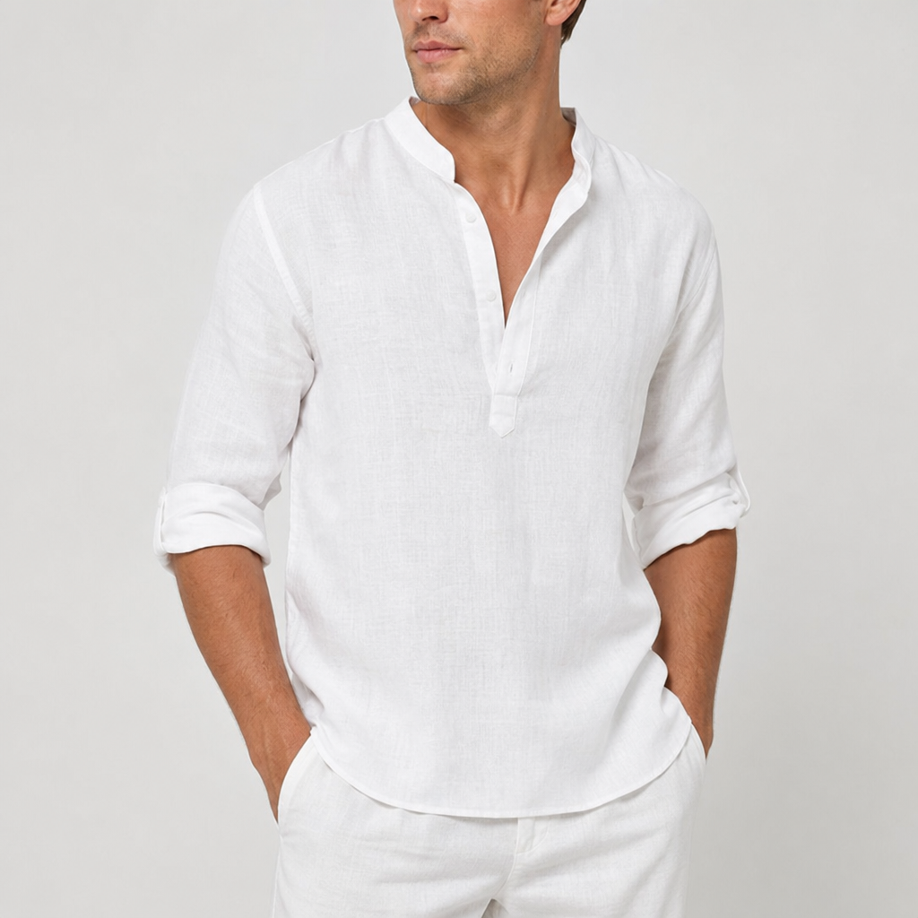 Thomas | Monreale Linen Henley Shirt