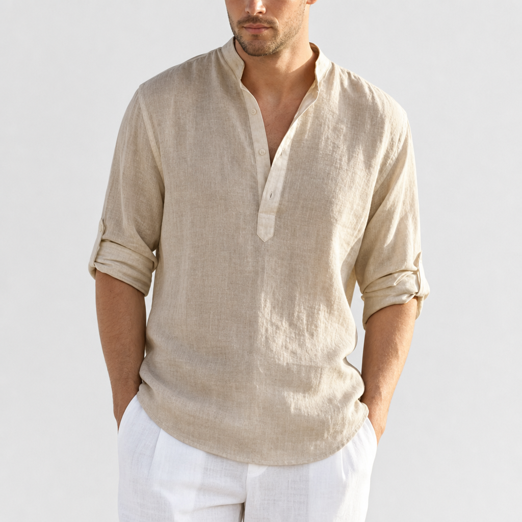 Thomas | Monreale Linen Henley Shirt